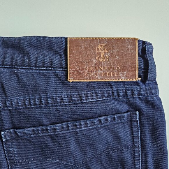 Brunello Cucinelli Men’s Slim Fit Five-Pocket Jeans – US 32 (IT 48), Dark Wash - Picture 11 of 15